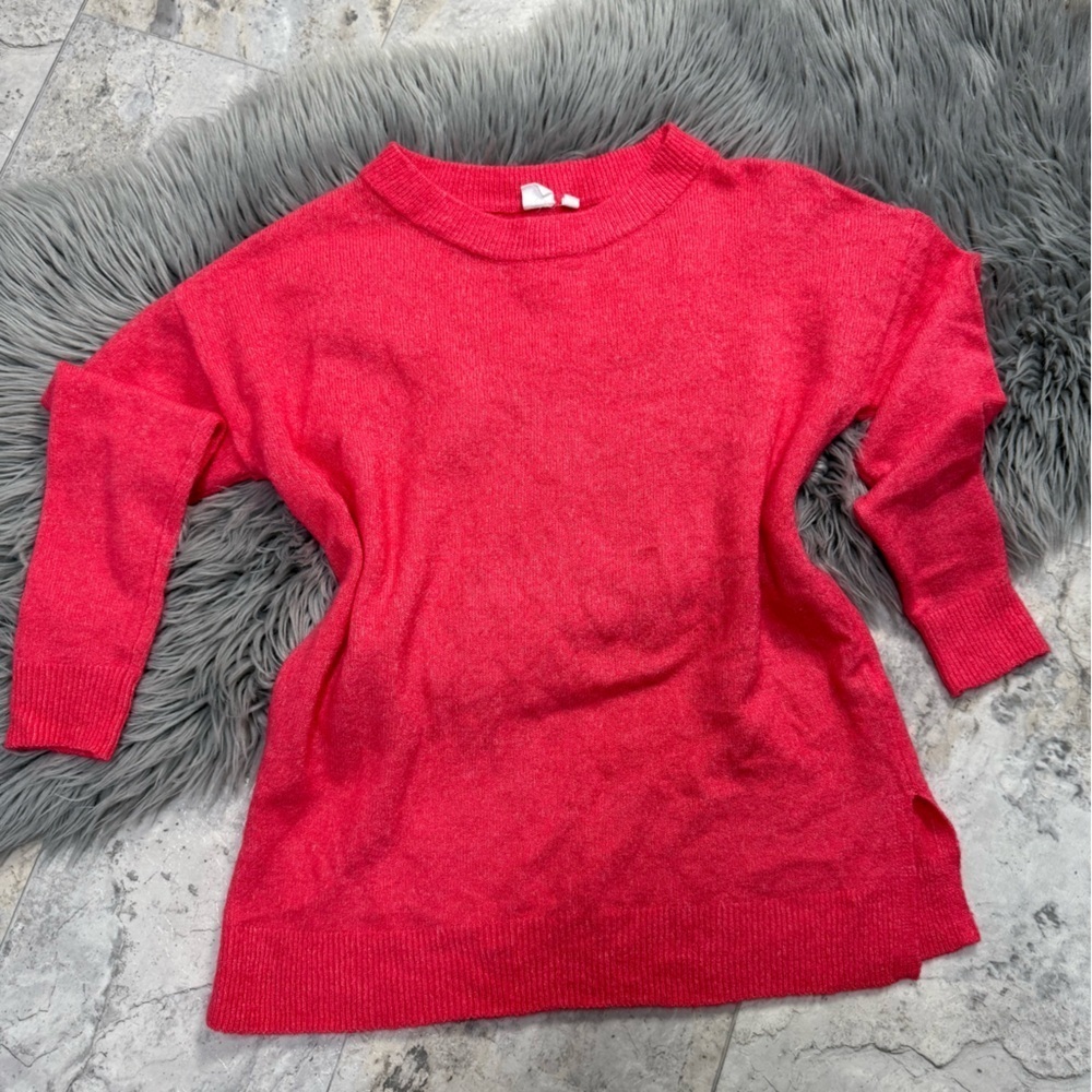 GAP NWOT Hot Pink Relaxed Fit Cozy Crewneck Sweater Women’s Size Small